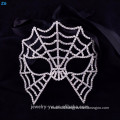 Wholesale crystal party masquerade masks, scary spider web halloween mask